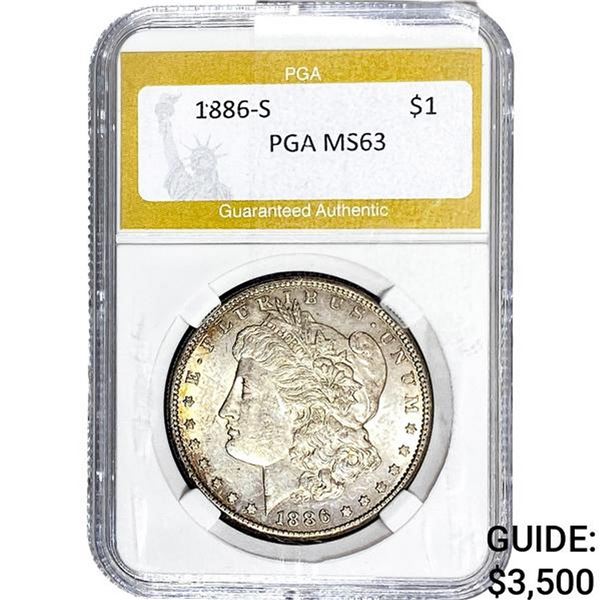 1886-S Morgan Silver Dollar PGA MS63