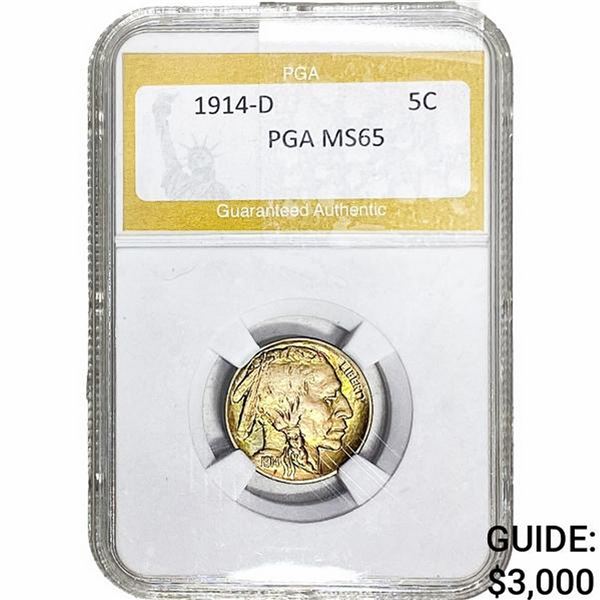 1914-D Buffalo Nickel PGA MS65