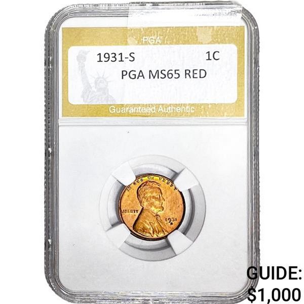 1931-S Wheat Cent PGA MS65 Red