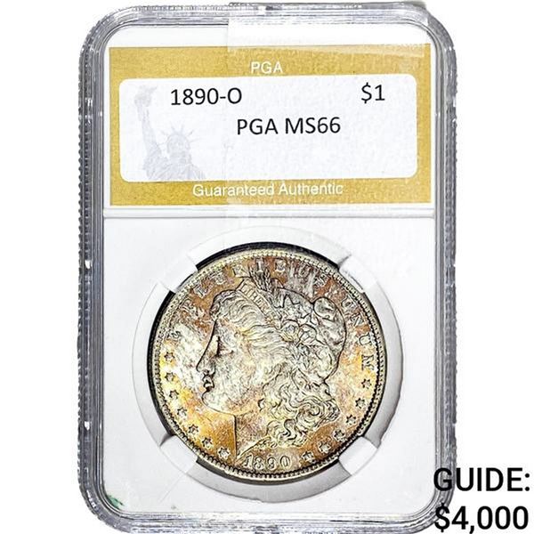 1890-O Morgan Silver Dollar PGA MS65