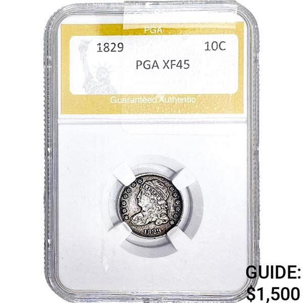 1829 Capped Bust Dime PGA XF45