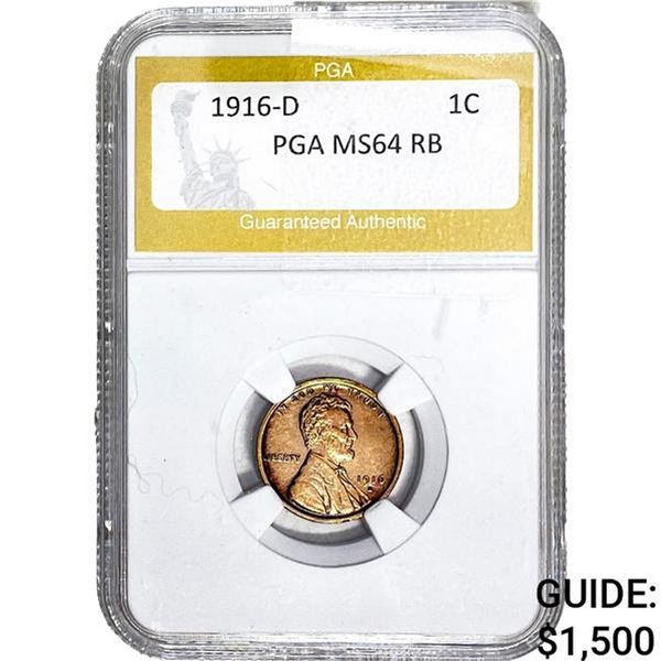 1916-D Wheat Cent PGA MS64 RB