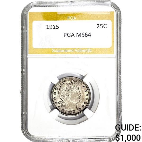 1915 Barber Quarter PGA MS64