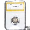 Image 1 : 1867 Seated Liberty Dime PGA VF25