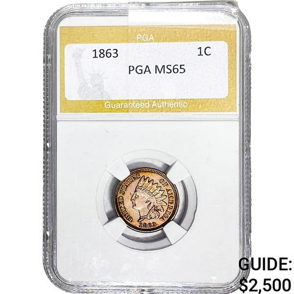 1863 Indian Head Cent PGA MS65