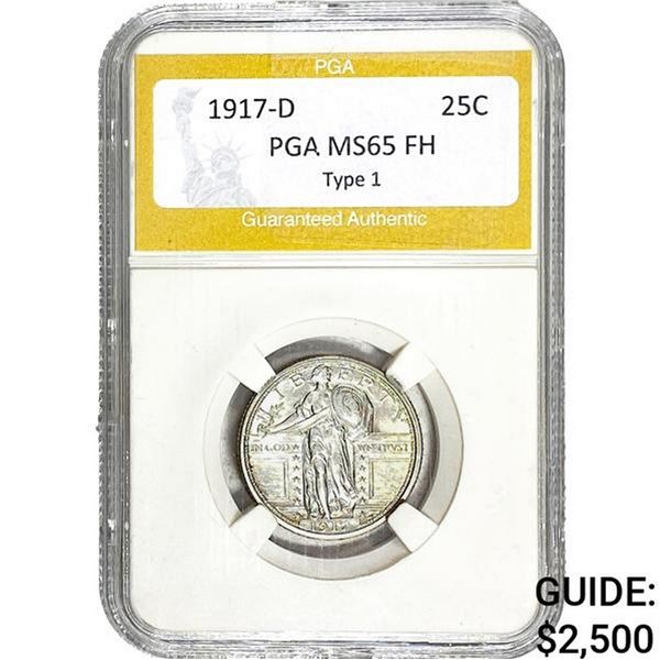 1914-D Standing Liberty Quarter PGA MS65 FH TY 1