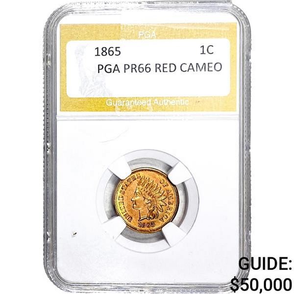 1865 Indian Head Cent PGA PR66 Red Cameo
