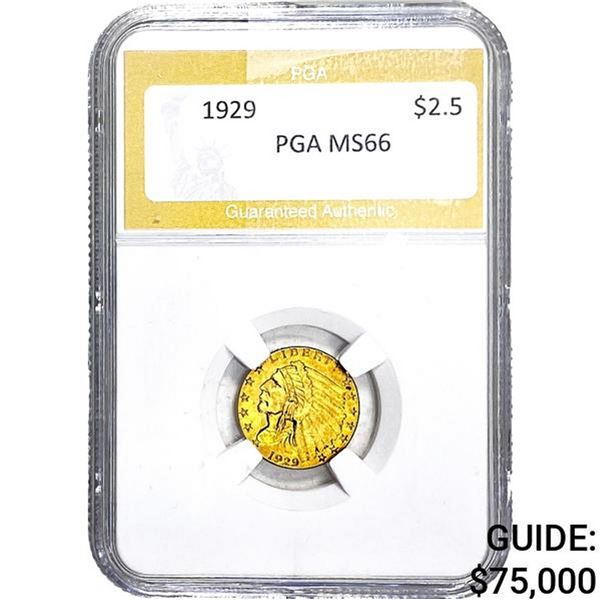 1929 $2.50 Gold Quarter Eagle PGA MS66