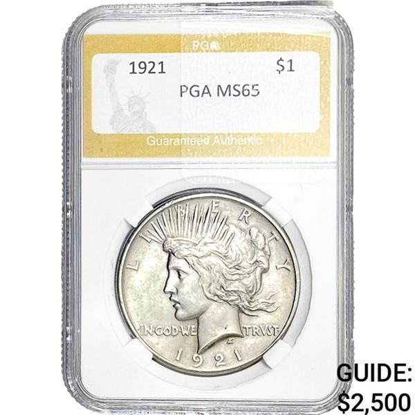1921 Silver Peace Dollar PGA MS65
