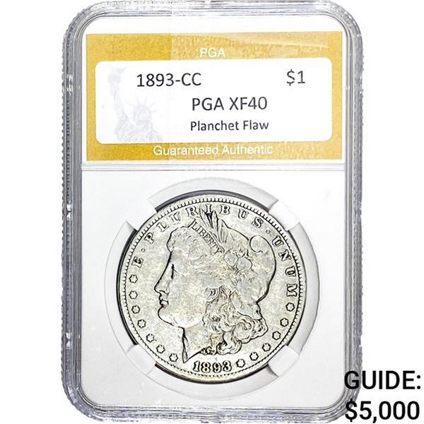 1893-CC Morgan Silver Dollar PGA XF40 Planchet Flaw