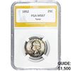 Image 1 : 1952 Washington Silver Quarter PGA MS67 Toned