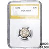 Image 1 : 1872 Silver Three Cent PGA MS63