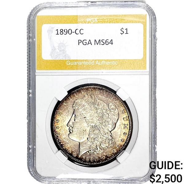 1890-CC Morgan Silver Dollar PGA MS64