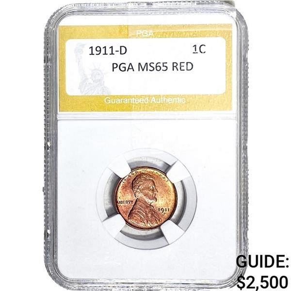 1911-D Wheat Cent PGA MS65 Red