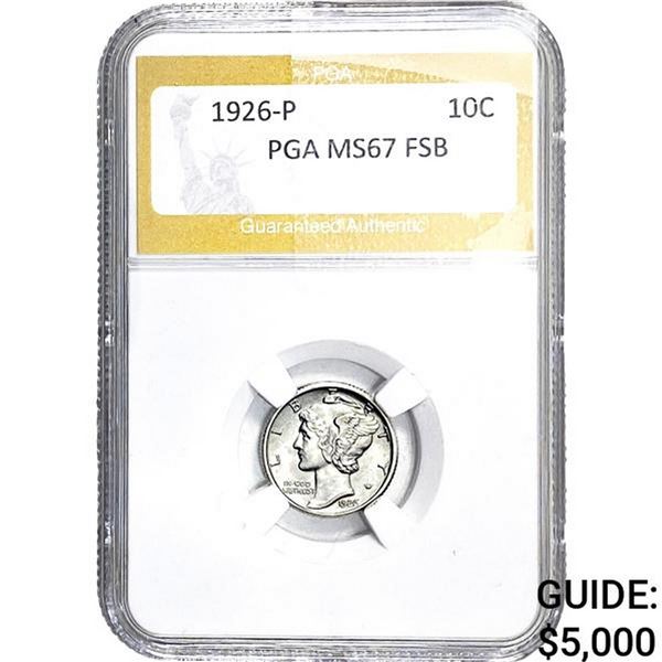 1926-P Mercury Silver Dime PGA MS67 FSB
