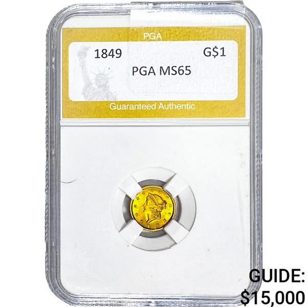 1849 Rare Gold Dollar PGA MS65