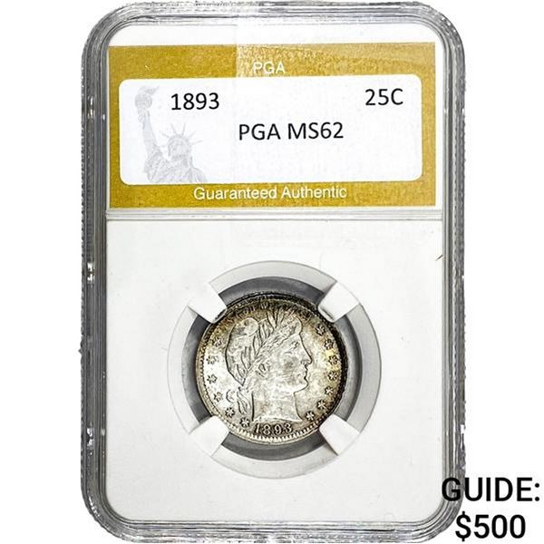 1893 Barber Quarter PGA MS62