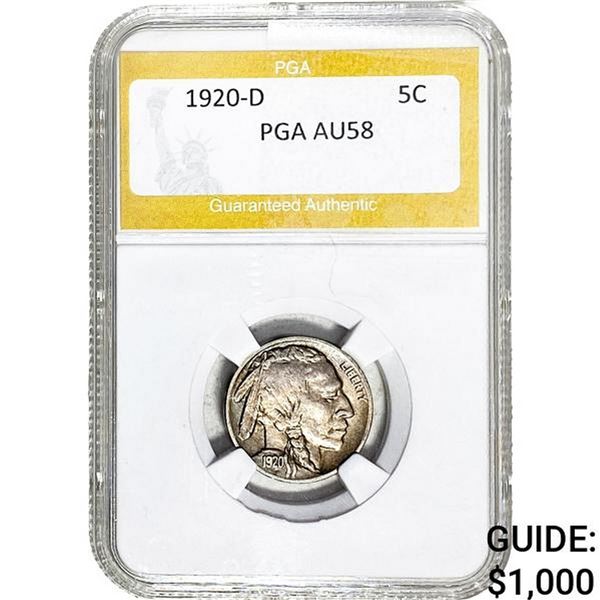 1920-D Buffalo Nickel PGA AU58