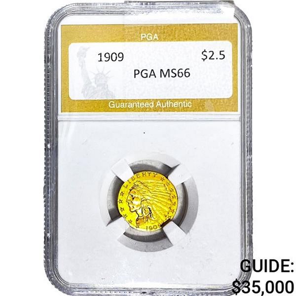 1909 $2.50 Gold Quarter Eagle PGA MS66