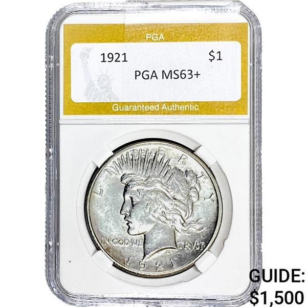 1921 Silver Peace Dollar PGA MS63+