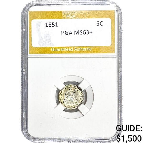 1851 Seated Liberty Half Dime PGA MS63+