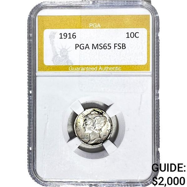 1916 Mercury Silver Dime PGA MS65 FSB