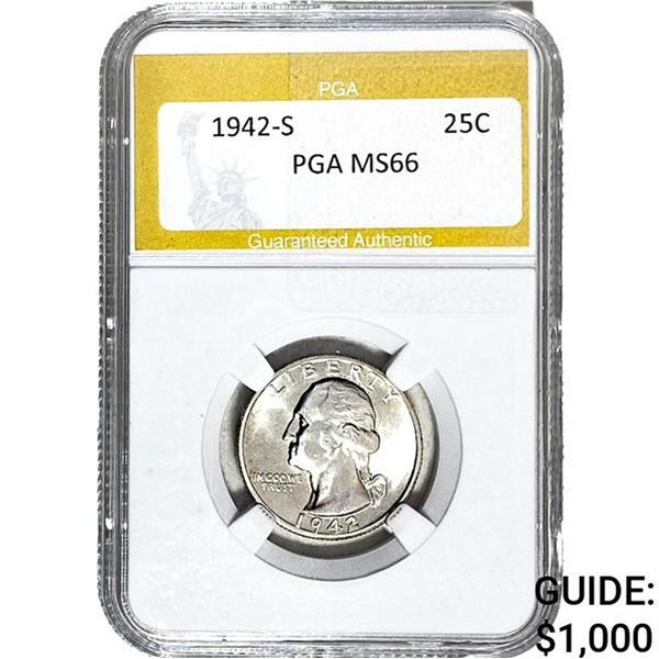 1942-S Washington Silver Quarter PGA MS66