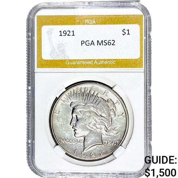 1921 Silver Peace Dollar PGA MS62