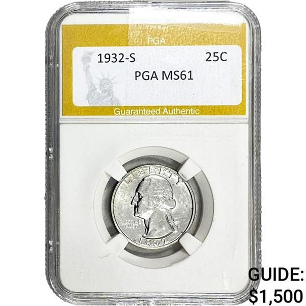 1932-S Washington Silver Quarter PGA MS61