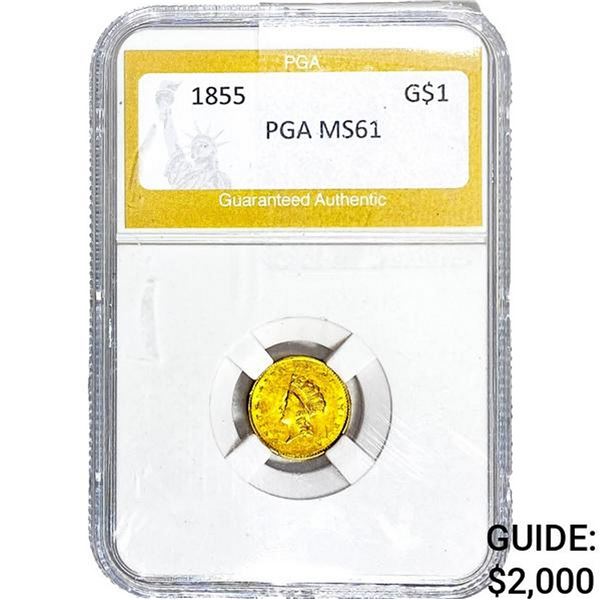 1855 Rare Gold Dollar PGA MS61