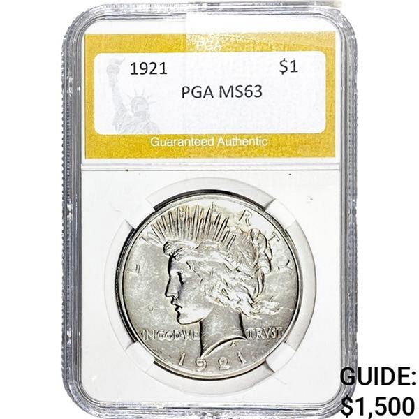 1921 Silver Peace Dollar PGA MS63