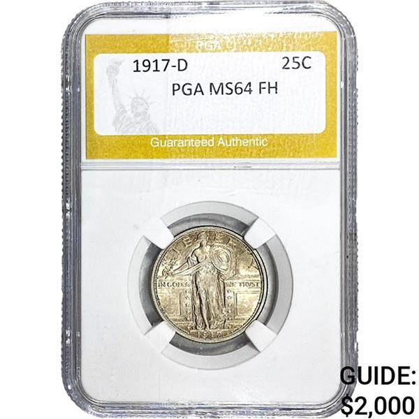 1917-D Standing Liberty Quarter PGA MS64 FH TY 1