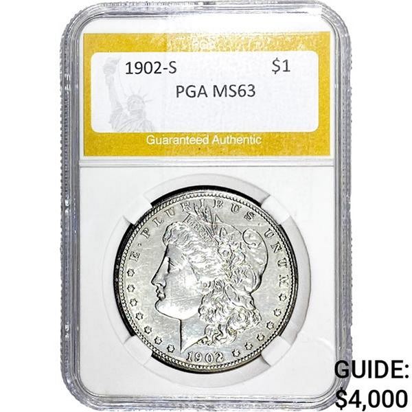 1902-S Morgan Silver Dollar PGA MS63