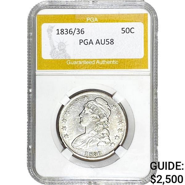1836/36 Capped Bust Half Dollar PGA AU58