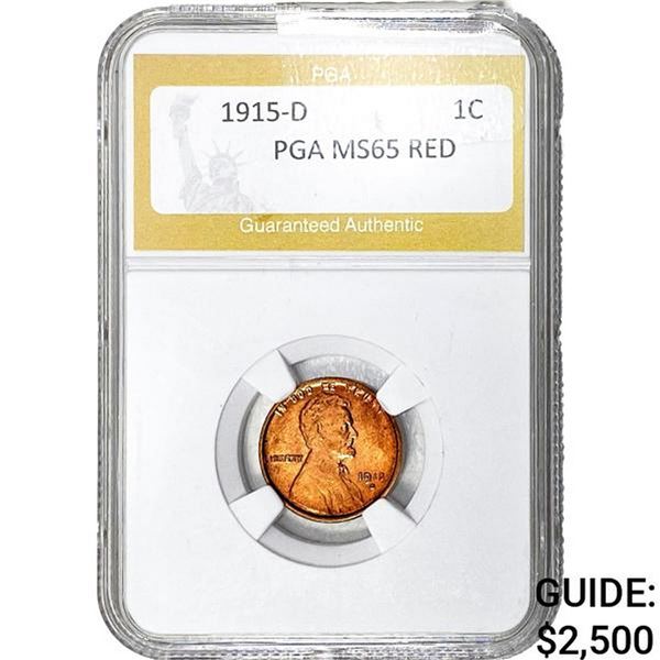 1915-D Wheat Cent PGA MS65 RED