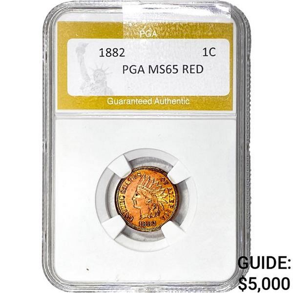 1882 Indian Head Cent PGA MS65 RED