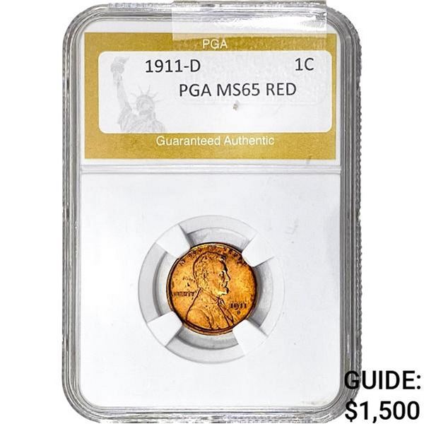 1911-D Wheat Cent PGA MS65 RED