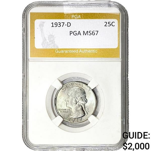 1937-D Washington Silver Quarter PGA MS67