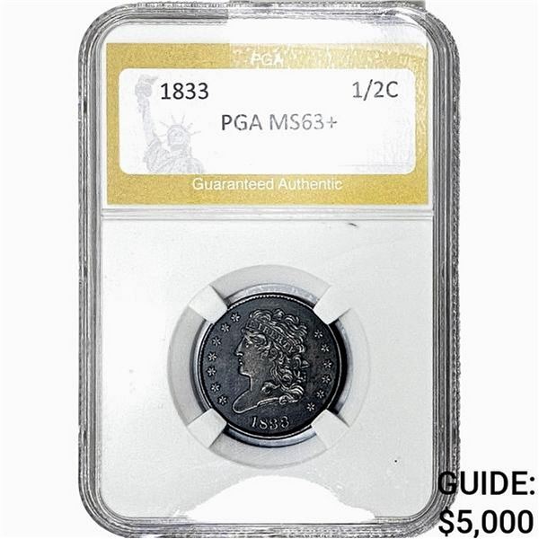 1833 Classic Head Half Cent PGA MS63+