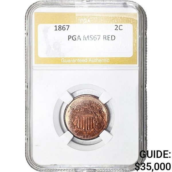 1687 Two Cent Piece PGA MS67 RED