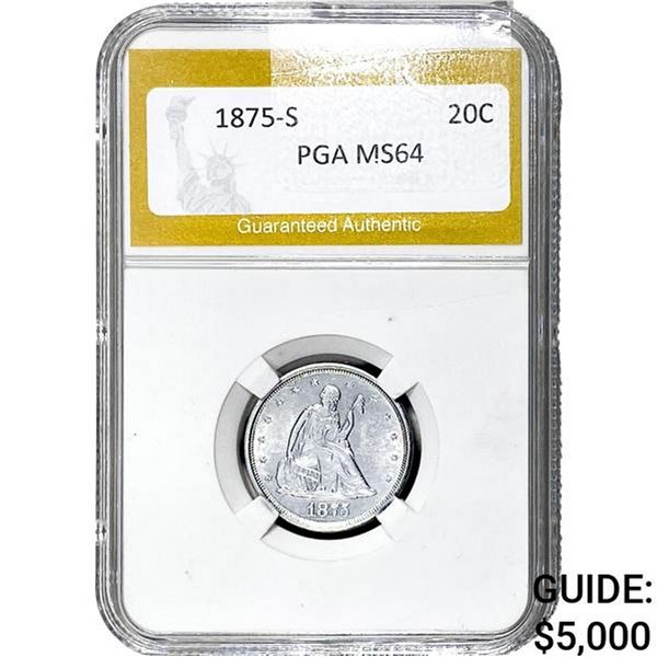1875-S Twenty Cent Piece PGA MS64