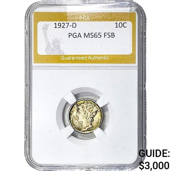 1927-D Mercury Silver Dime PGA MS65 FSB