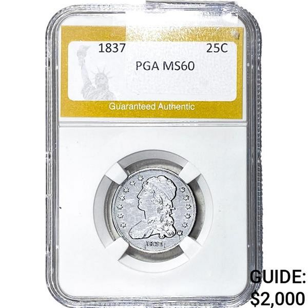 1837 Capped Bust Quarter PGA MS60