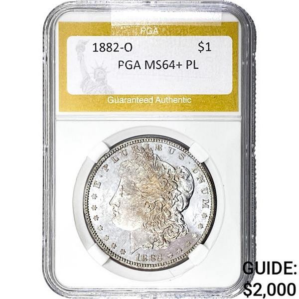 1882-O Morgan Silver Dollar PGA MS64+ PL