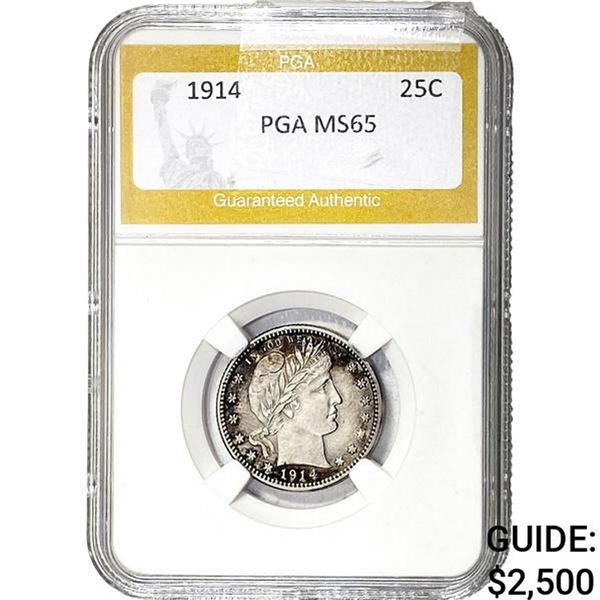 1914 Barber Quarter PGA MS65