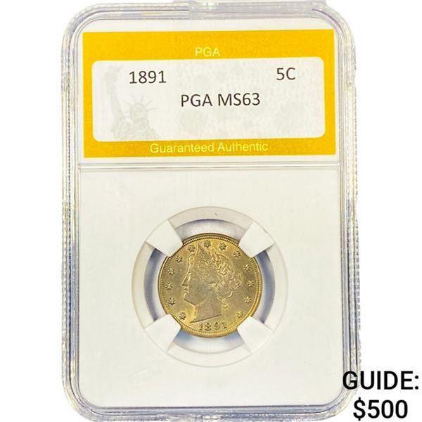 1891 Liberty Victory Nickel PGA MS63