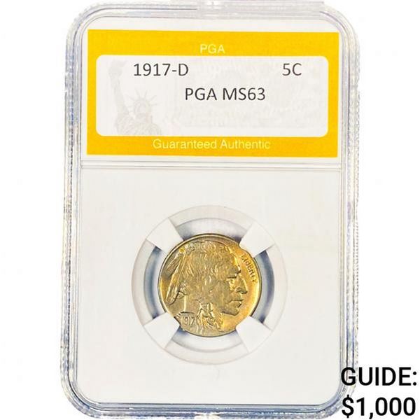 1917-D Buffalo Nickel PGA MS63