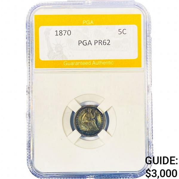1870 Seated Liberty Half Dime PGA PR62