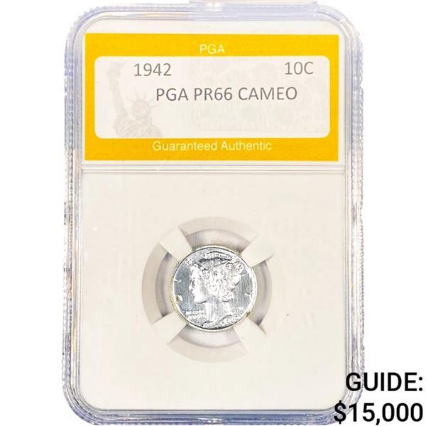 1942 Mercury Silver Dime PGA PR66 CAMEO