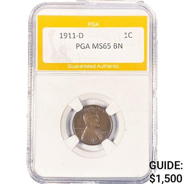 1911-D Wheat Cent PGA MS65 BN